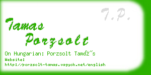 tamas porzsolt business card